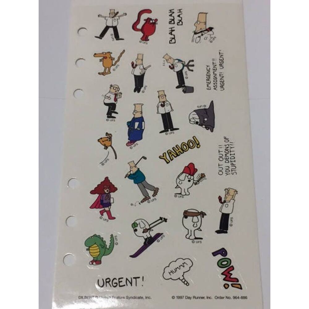 Dilbert Catbert Dogbert Single Sticker Sheet 1997 Scrap Booking Sticker Collecti